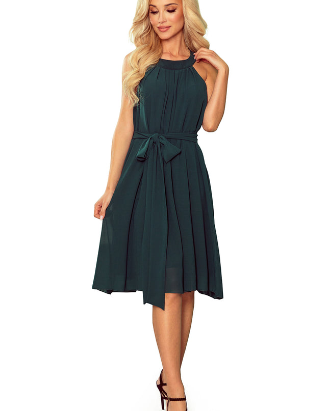 15595-10-350-4 ALIZEE - Chiffonkleid mit Einfassung - Grün-10