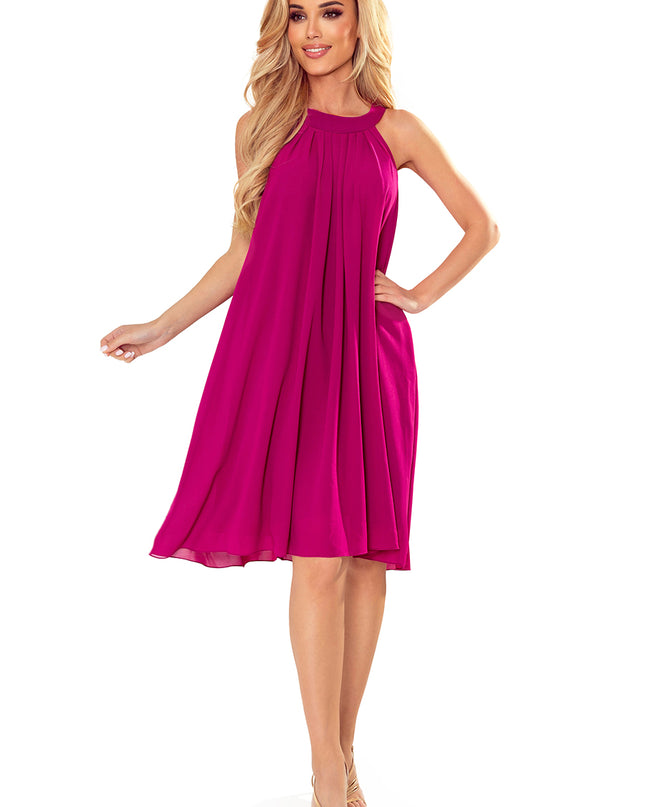 16451-10-350-7 ALIZEE - Chiffonkleid mit Einfassung - Farbe fuchsia-10