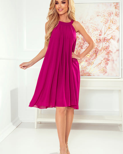 16451-3-350-7 ALIZEE - Chiffonkleid mit Einfassung - Farbe fuchsia-3