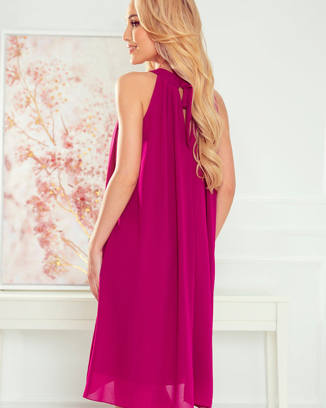 16451-2-350-7 ALIZEE - Chiffonkleid mit Einfassung - Farbe fuchsia-2