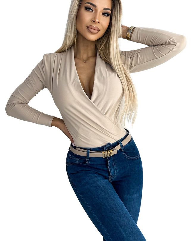 18942-7-375-7 Body mit Umschlagausschnitt - BEIGE-7