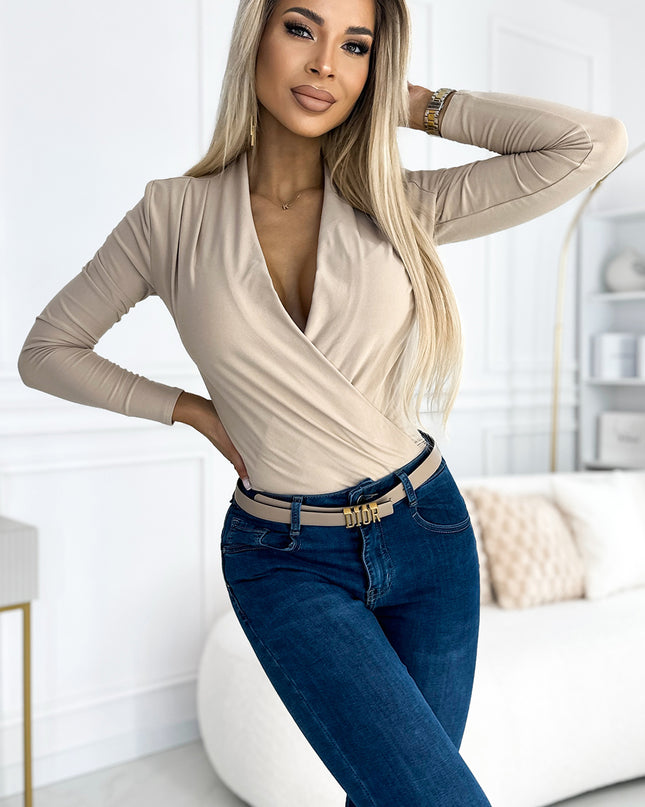 18942-4-375-7 Body mit Umschlagausschnitt - BEIGE-4