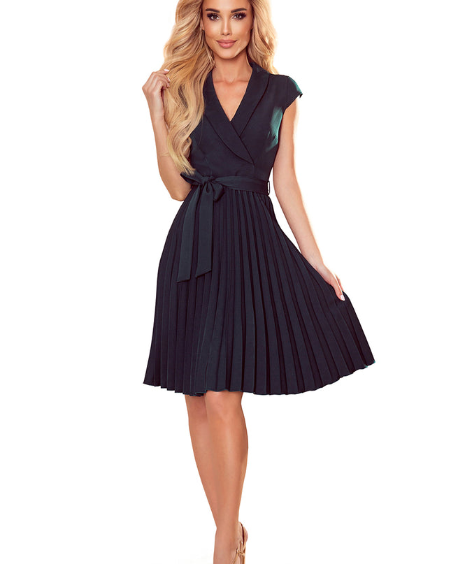 16628-6-385-3 WENDY Plisseekleid mit Umschlagausschnitt - grün-6