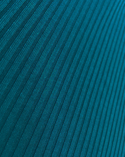 17035-6-399-1 LARA Gestreiftes Kleid mit Bündchen an den Ärmeln - Meeresfarbe-6