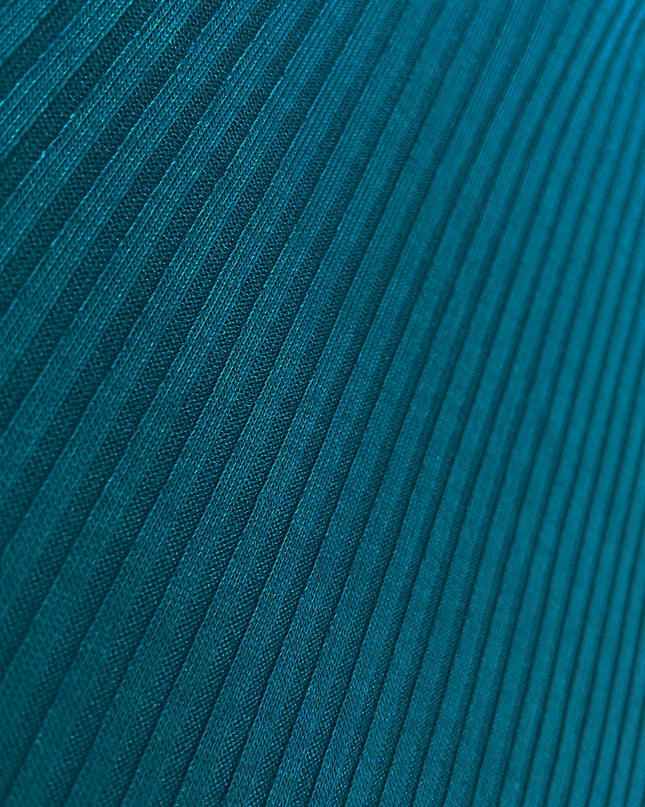 17035-6-399-1 LARA Gestreiftes Kleid mit Bündchen an den Ärmeln - Meeresfarbe-6