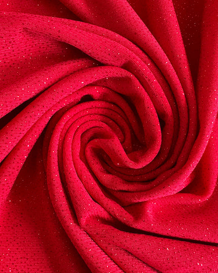 19024-5-529-3 ELEONORA klassisches Kleid mit Ausschnitt auf der Rückseite - rot mit Glitzer-5