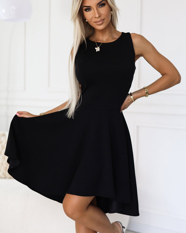 19723-1-575-1 Ein einzigartiges Kleid mit längerem Rücken - schwarz-1