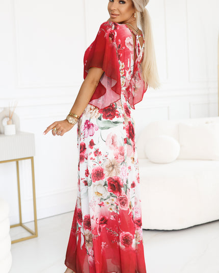 20370-2-Luftiges Wickel-Maxikleid mit Blumenmuster – Rote Rosen-2